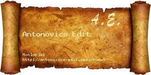 Antonovics Edit névjegykártya